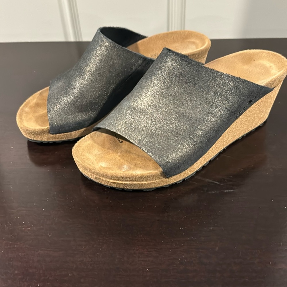 Shimmer black Papillio by Birkenstock wedges